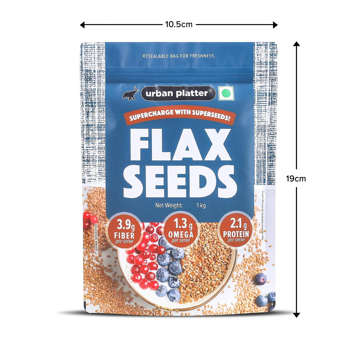 Urban Platter Flax Seeds, 500g x 2 (Alsi | Heart-Healthy | Protein and Fiber Rich | Use in salads | After meal Digestive)