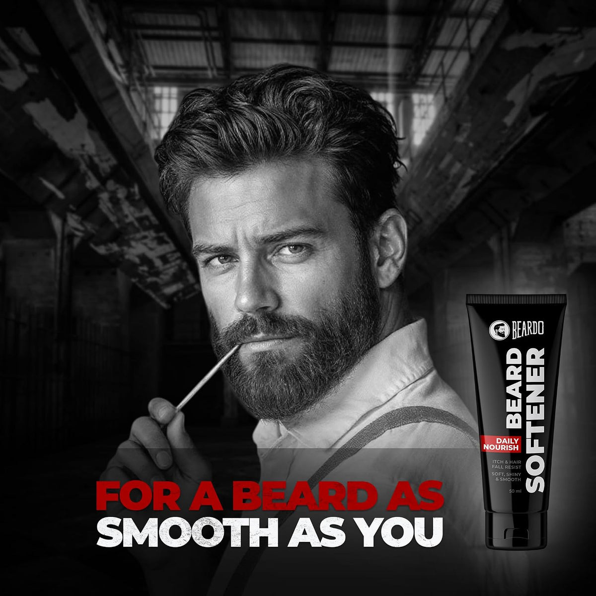 Beardo Beard Softner, 50g | Beard cream for men | Frizz-free, detangled, Shiny Beard | Vitamin E, Argan Oil based Beard Oil replacement for Itchy Stubble