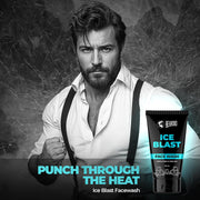 BEARDO Ice Blast Cooling Facewash for Men, 100 ml | INSTANT Icy freshness | Aloe Vera Face wash, Vitamin E & Menthol for cool lock technology | Refreshing & Hydrating facewash