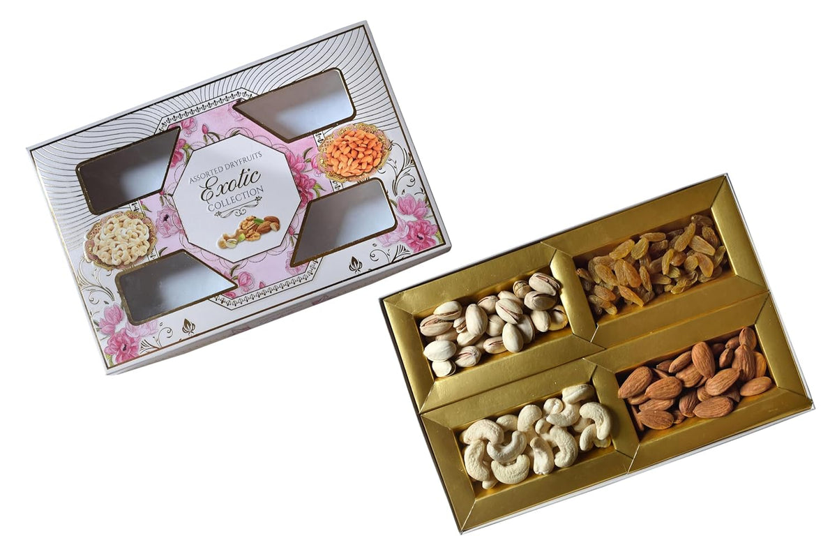 NatureVit Dry Fruits Gift Pack, 200g | Cashew, Almond, Pistachio, Raisins | Diwali & Festive Gift Box Hamper | Premium Combo for Family, Friends & Office Gifting