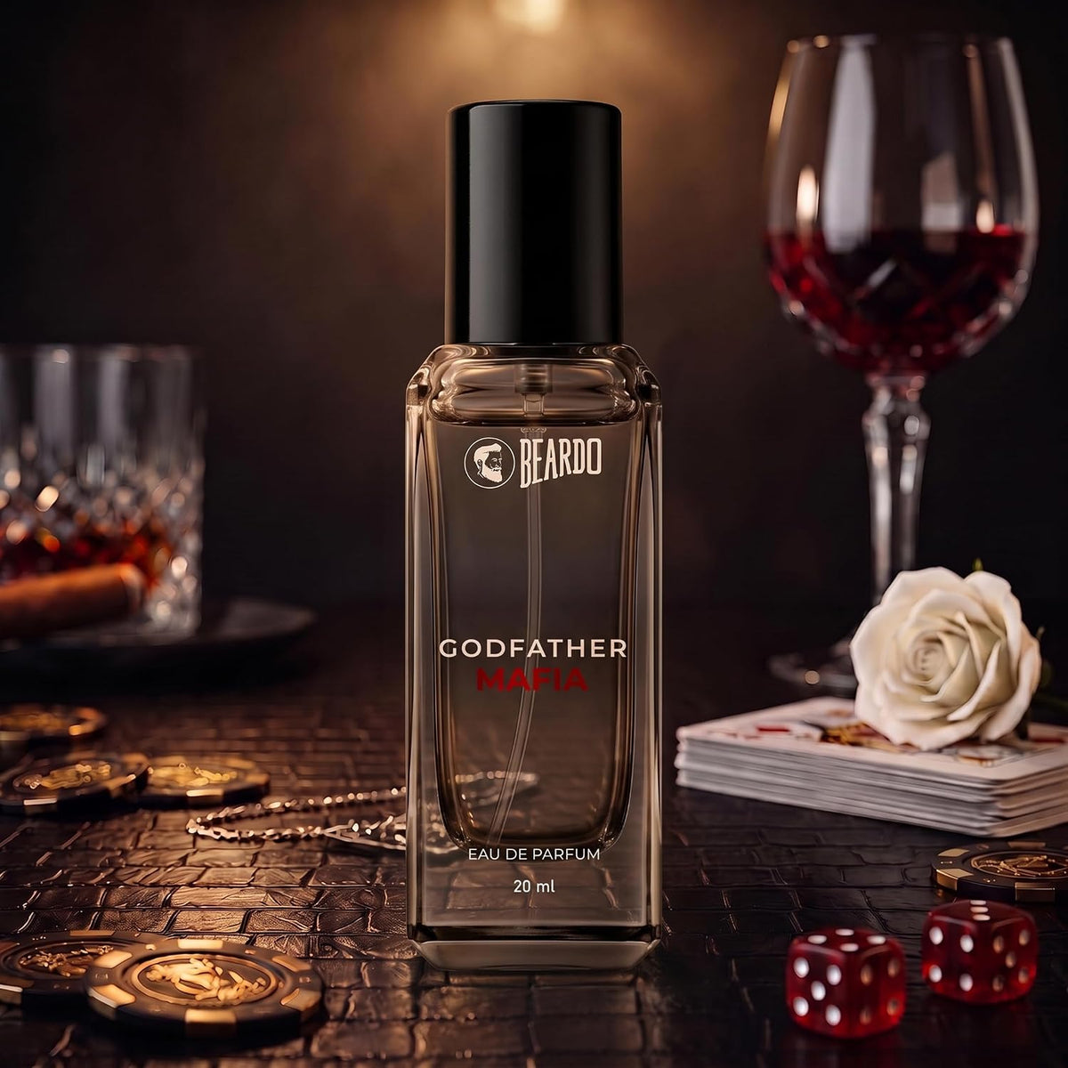 BEARDO Godfather Mafia Eau De Parfum 20ml | Fruity, Amber, Woody Fragrance | Long Lasting Perfume for Men | Gift For Men | Strong EDP For Men | Gift For Husband | Gift For Boyfriend