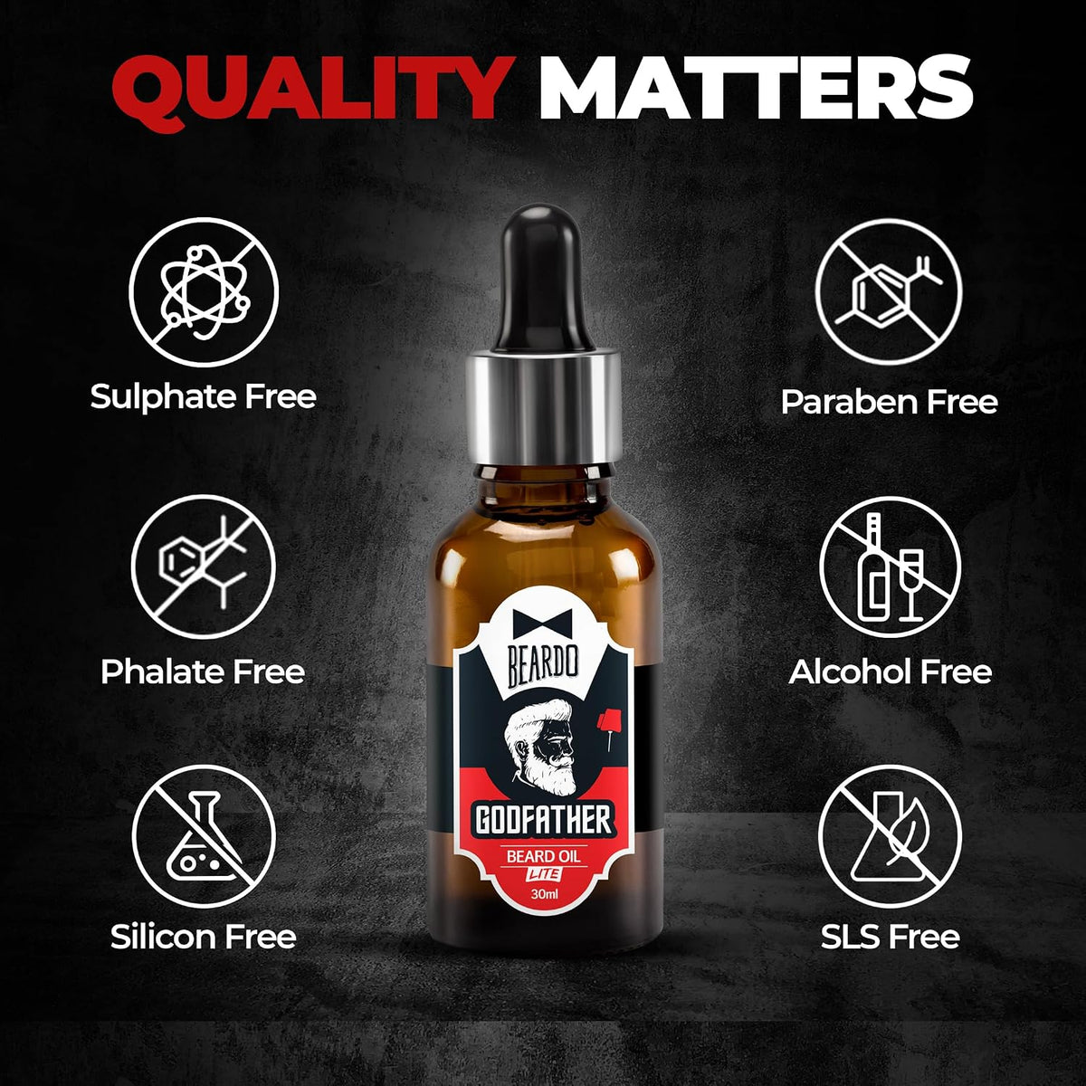 Beardo Godfather Lite Beard and Moustache Oil (30 ml x Pack of 2) | Beard Oil for men | Non-Sticky, Light; Almond Oil, Aloe vera, Vitamin E, Shiny Nourished Beards