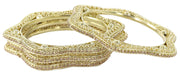 NMII Stylish Star Design Alloy Metal Bangles Set For Women & Girls with Zircon Diamond | Trendy Girl's Bangles Bracelet | Bangles For Women Latest | Wedding, Party, Festive, Occasion, Daily