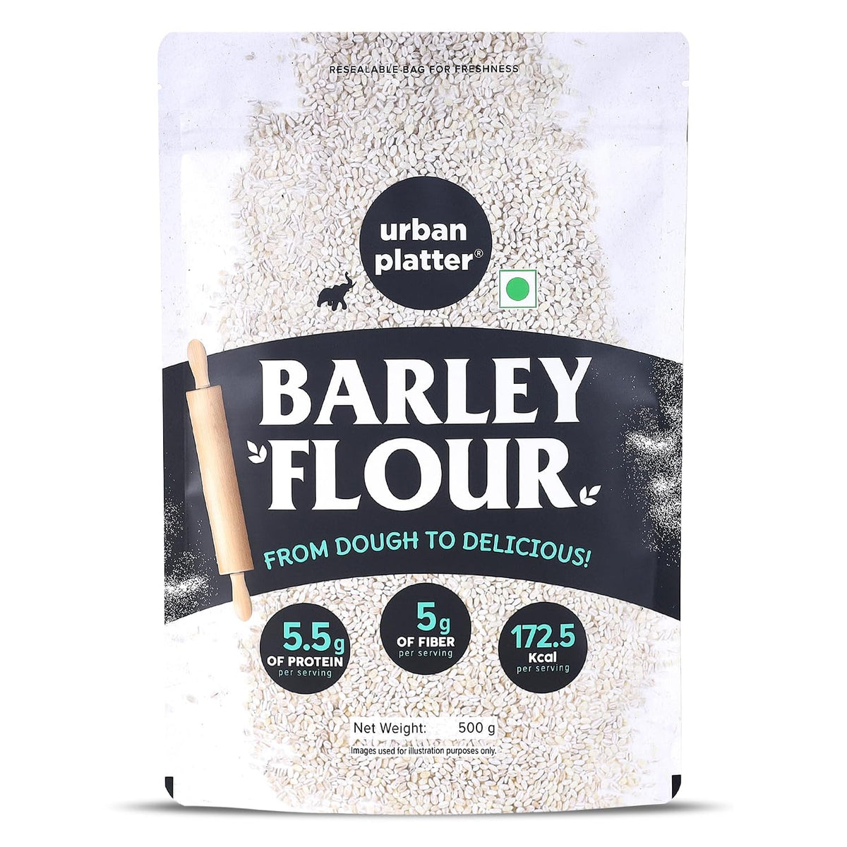 Urban Platter Barley Flour, 500g (High-Fiber | Stone-Ground | Ideal for Baking, Rotis & Traditional Recipes)