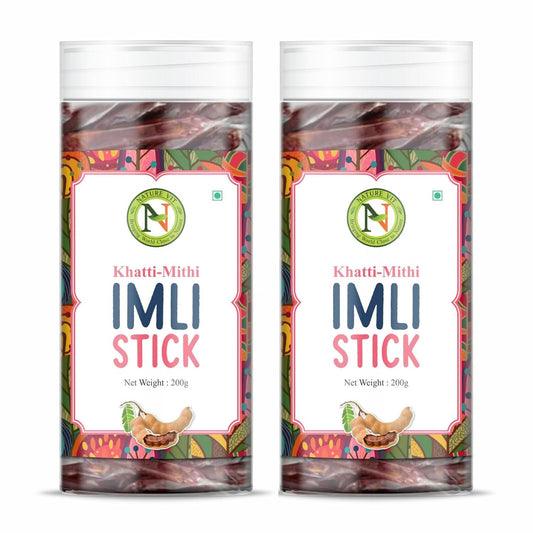 NatureVit Imli Candy Sticks 400g – Khatti Meethi Tamarind Stick Candy | Sweet & Sour Mouth Freshener | Tangy Digestive Treat