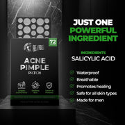 Beardo Acne Pimple Patch for Face with Salicylic Acid (72 dots) | Waterproof Patches for Active Acne | Absorbs Pimple Overnight and Reduces Excess Oil | Pimple Patches for Men