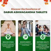 Dabur Jamun Neem Karela Juice - 1L & Dabur Ashwagandha Tablets - 60 tabs COMBO