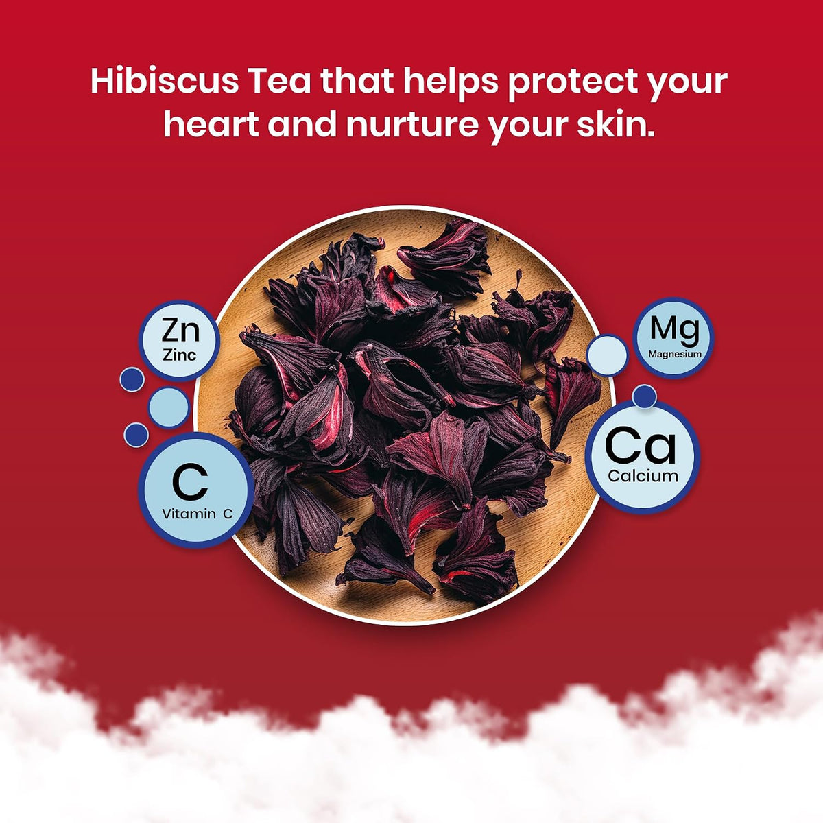 BLUE TEA - Hibiscus Tea - 25 Tea Bags - Plant Based | Supports Healthy Sugar Levels | Enhances Skin Glow | Caffeine Free - Herbal Tea - Tangy Flavour | Single Tear Tea Box | Easy Pull Sachets