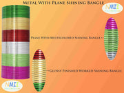 NMII Non-Precious Metal Base Metal with Simple Edges Glossy Finished Bangle Set For Women and Girls