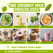 Urban Platter Coconut Milk, 250ml (18% Fat, 100% Natural & Unsweetened, Ideal for Curries, Baking & Desserts)