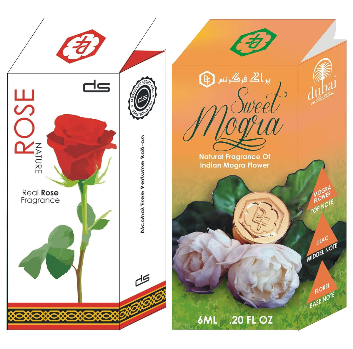 Parag Fragrances Rose Nature and Sweet Mogra Perfume oil/Attar 6ml Rose Perfume oil For Long Lasting Fragrances Attar/Non Alcoholic