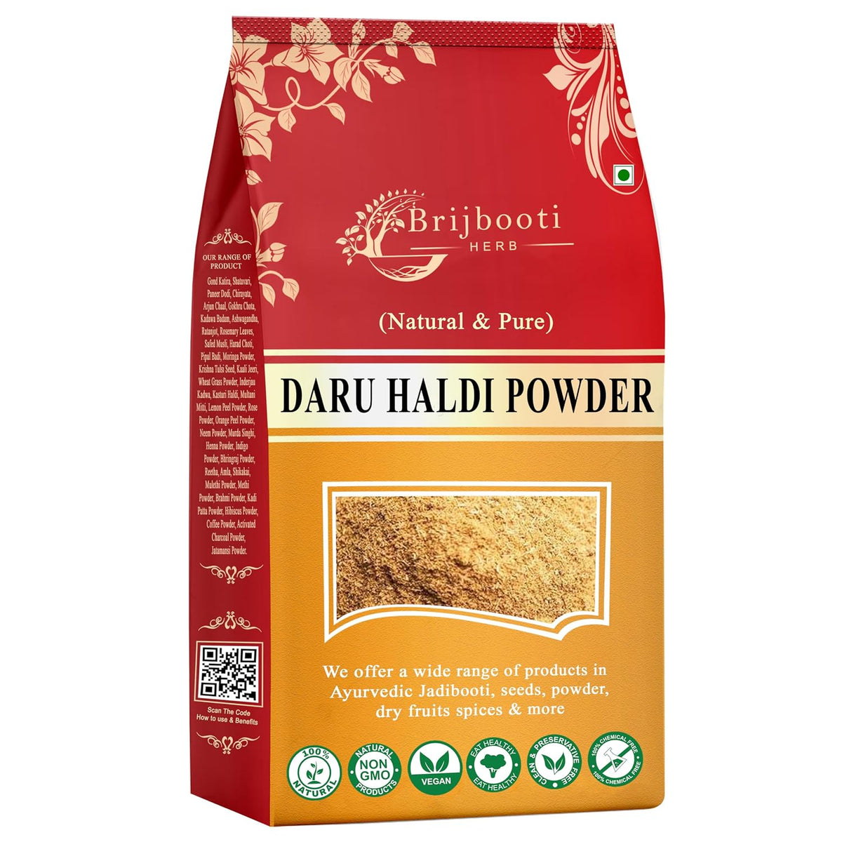 BrijBooti Daru Haldi Powder (200 gm) | Berberis aristata | Indian Barberry Daru Haldi Chaal Powder