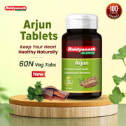 Baidyanath Arjun -60 Tablets (Pack of 2) | Ayurvedic Arjuna Extract | Supports Circulation, Lipid, Cholesterol Balance & Herbal Heart Wellness Supplement