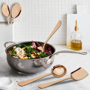 Parage 5 Pieces Stainless Steel Serving Spoons Set of 5 for Dining Table/Kitchen, 1.8 mm Heavy Gauge (2 Soup Ladle/Karchi, 1 Deep Turner, 1 Solid Spoon (Chamcha), 1 Rice Spoon (Steel Rose, Pack of 5)