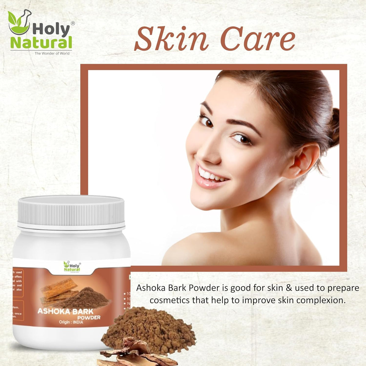 Holy Natural Ashoka Bark Powder - 250 gm | Ashok Chaal (Saraca Indica) Powder