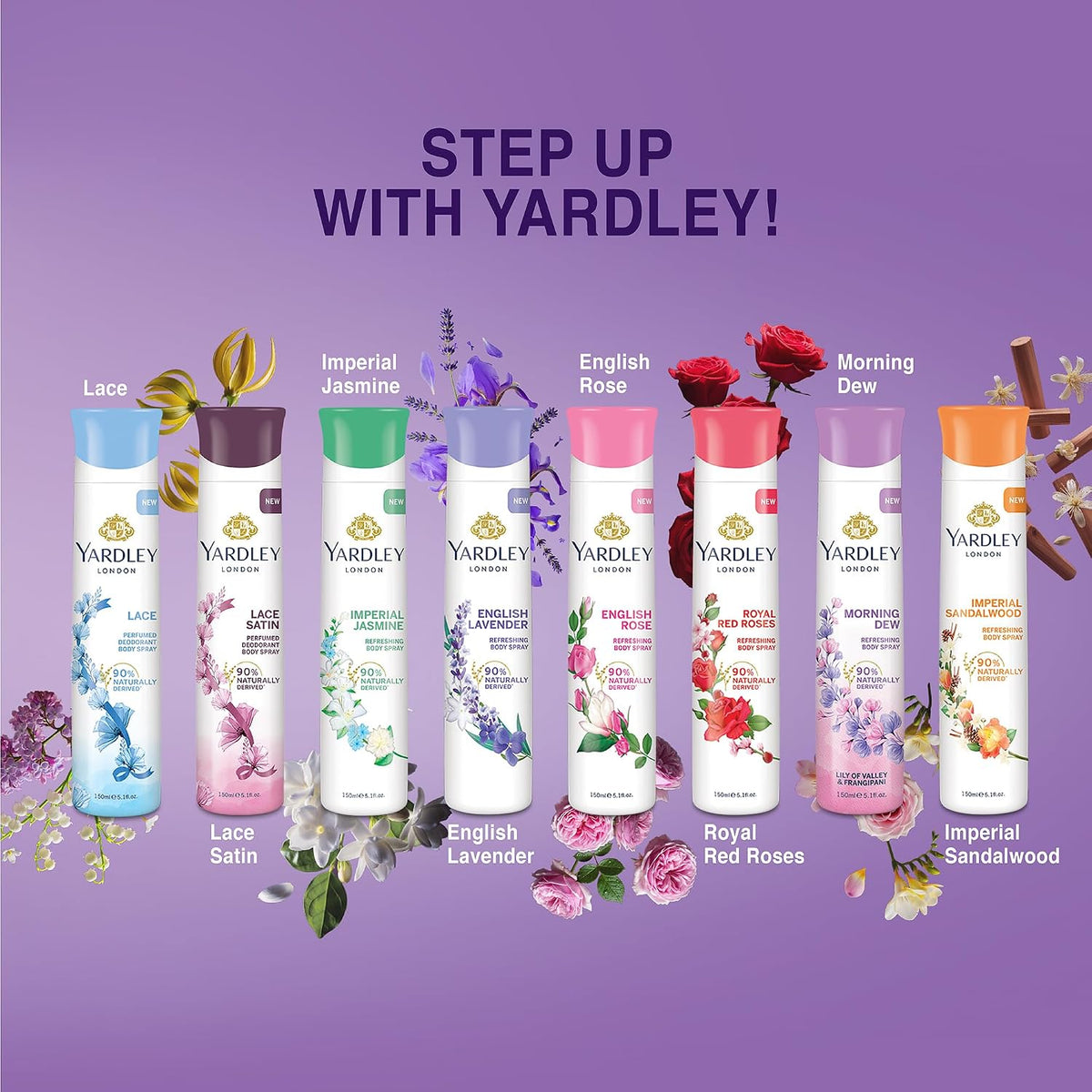 Yardley London English Lavender Refreshing Deodorant Body Spray For Women, 150ml