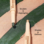 INSIGHT Duo Eyeshadow Stick- Charcoal Charm & Blush |Shimmery Finish | Long Lasting & Ultra Smooth | Waterproof & Crease-Proof | Highly Pigmented (2gm)