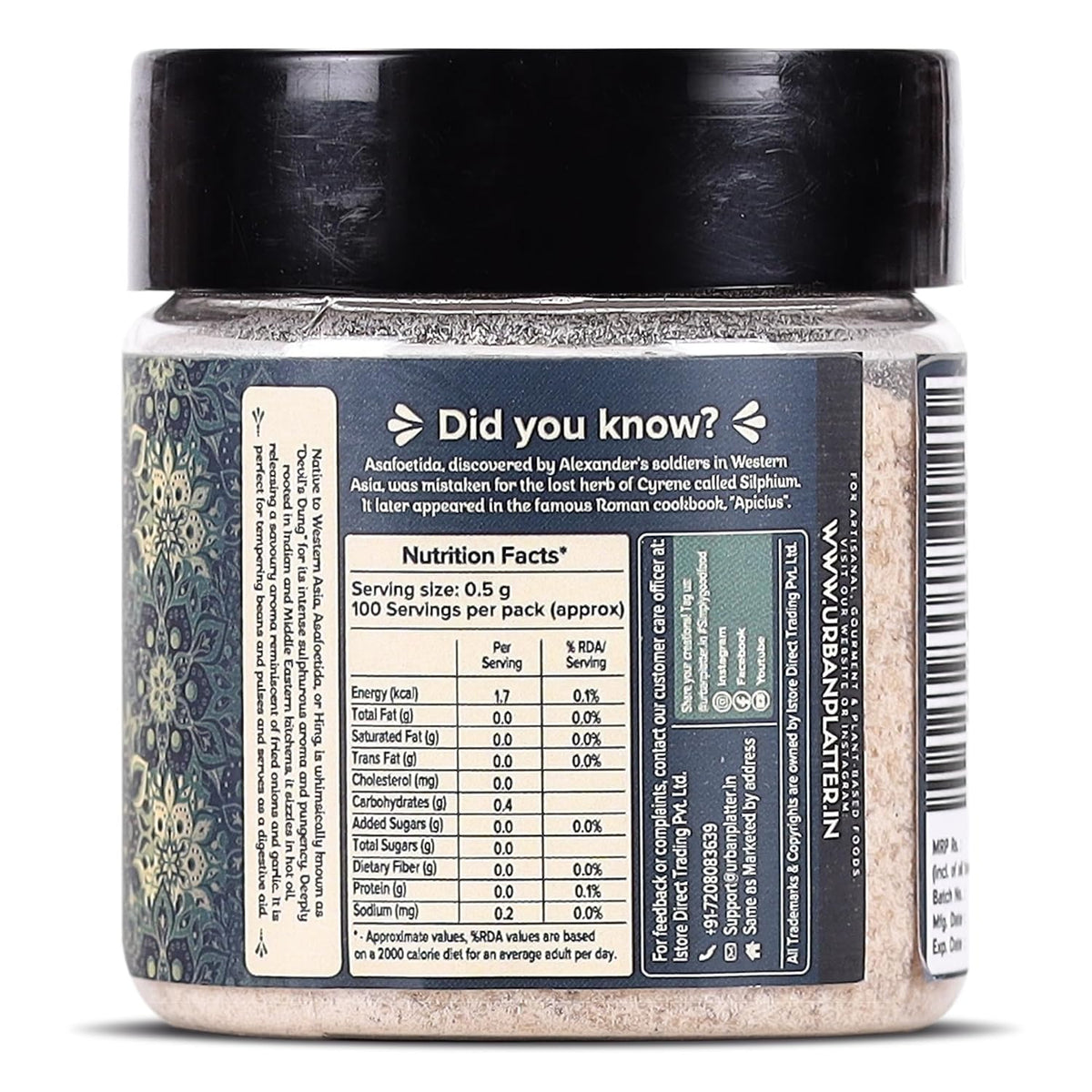 Urban Platter Everyday Hing Powder, 50g (Compounded Asafoetida Powder | Tempering Essential | Natural Digestive Aid | Perfect for Daily Indian Cooking)