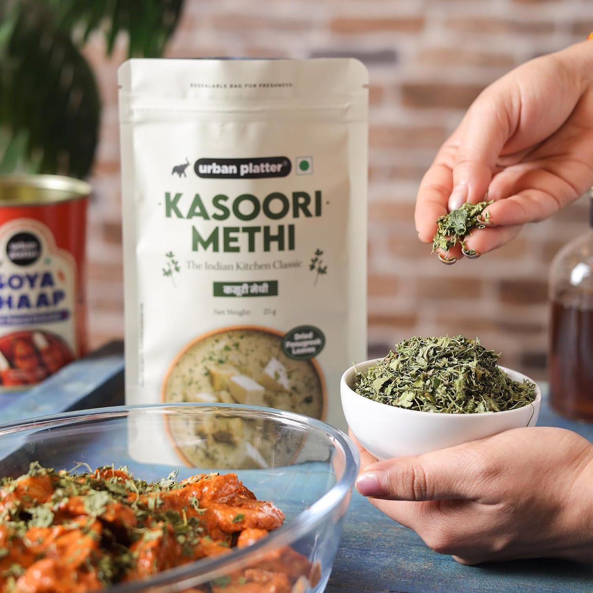 Urban Platter Kasuri Methi, 25g (Dried Fenugreek Leaves, Authentic Indian Herb, Finishing Spice for Curries & Dals)