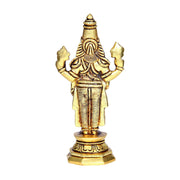 Aalayam Selveer Lord Venkateswara Idol Brass | Tirupati Balaji Perumal Statue | Venkateswara Swamy Idol 14.5cm Height Gold Colour 1 Piece