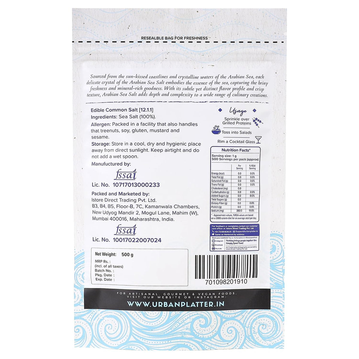 Urban Platter Arabian Sea Salt Flakes, 500g