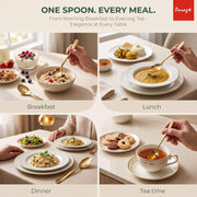 Parage 6-Piece Stainless Steel Golden Spoon Set, 16 cm, Premium Gold Cutlery for Home, Kitchen & Dining, Luxury Tableware Gift