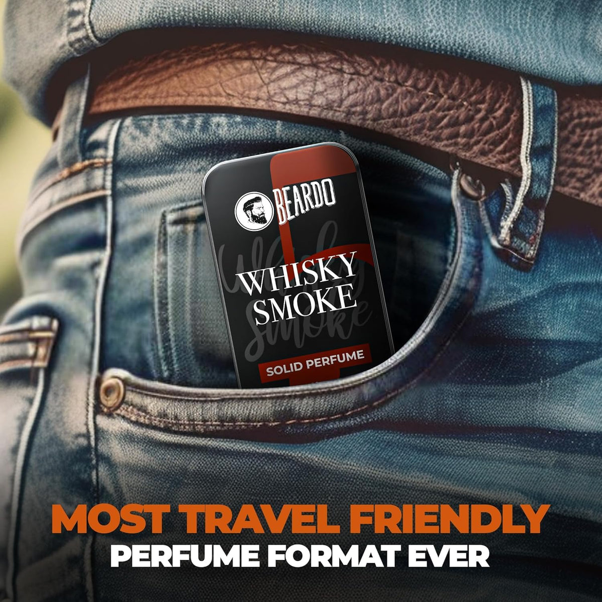 Beardo Whisky Smoke Solid Perfume 10g, & Whiskey Smoke Perfume 50ml (Set of 2) | Strong & Long Lasting Fragrance | For Date Night | Rich and Lasting Fragrance Combo for Men, Ideal for Daily Use