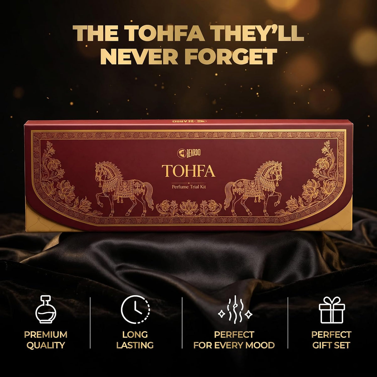 Beardo Tohfa Perfume Gift Set for Men | Fragrance Discovery Gift Set | 10 x 5ml Mini Perfumes for Men | Long Lasting Perfume Collection | Travel Friendly Gift Pack | Gift for Husband, Father, Brother, Boyfriend | Wedding & Festival Gift