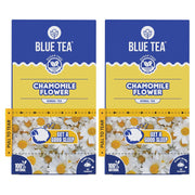 BLUE TEA - Chamomile Tea - 25 Tea Bags (Pack of 2) Plant Based | Sleep & Relaxation | Caffeine Free - Flower Based - Herbal Tea | Single Tear Tea Box | Easy Pull Sachets