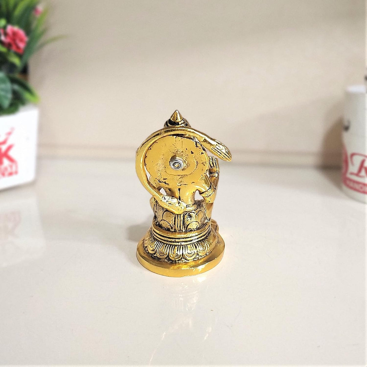 KridayKraft Hanuman ji Metal Statue,Bajrangbali Murti for Pooja & Decor Your Home,Office,Religious Idol Statue Gift Purpose,Table Showpiece Figurines,(Pack of 1 Hanuman Ji Murti) for Car Dashboard...