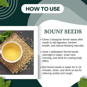 BrijBooti Fennel Seeds - Saunf Moti 200 Gr | Natural Saunf No Artificial Colours and Preservatives | FSSAI, GMP, ISO Certified
