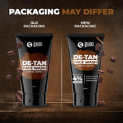 BEARDO DeTan Face Wash for Men, 100ml | Glycolic Acid,Niacinamide & Coffee | Helps to Reduce Tan,Reduce Dark Sports & Pigmentation | Exfoliates & Hydrates for Smooth & Oil Free Skin
