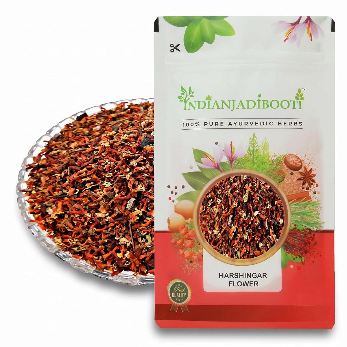 IndianJadiBooti Pure Harshringar Flowers (Parijat) | Nyctanthes Arbor-Tristis | Premium Ayurvedic Herb for Joint Mobility & Soothing Herbal Tea | 100% Raw Jadi Booti | FSSAI Licensed (50g)