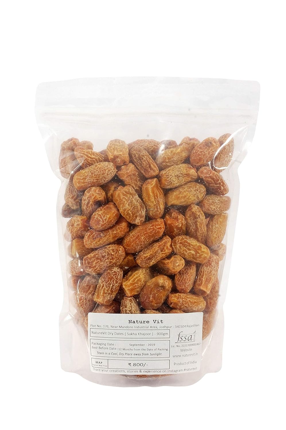 NatureVit Yellow Dry Dates, 400g | Sukha Khajoor | Kharak