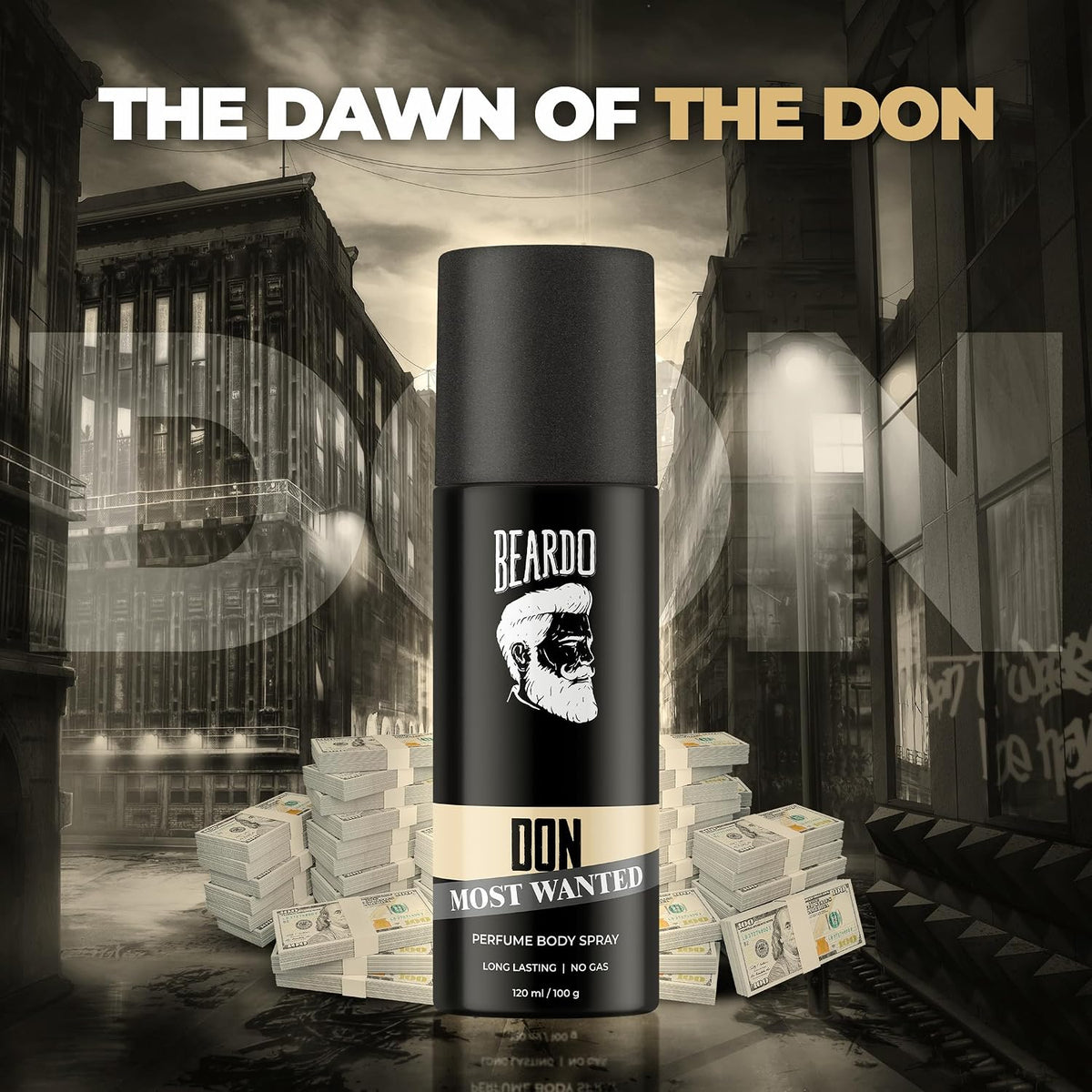 Beardo DON MOST WANTED Perfume Body Spray for Men, 120ml | No Gas Deo Body Spray For Men | Deodorant | Aqua, Citrus Musk Notes | Mens Perfume Long Lasting | Gift for men | Gift For Friends