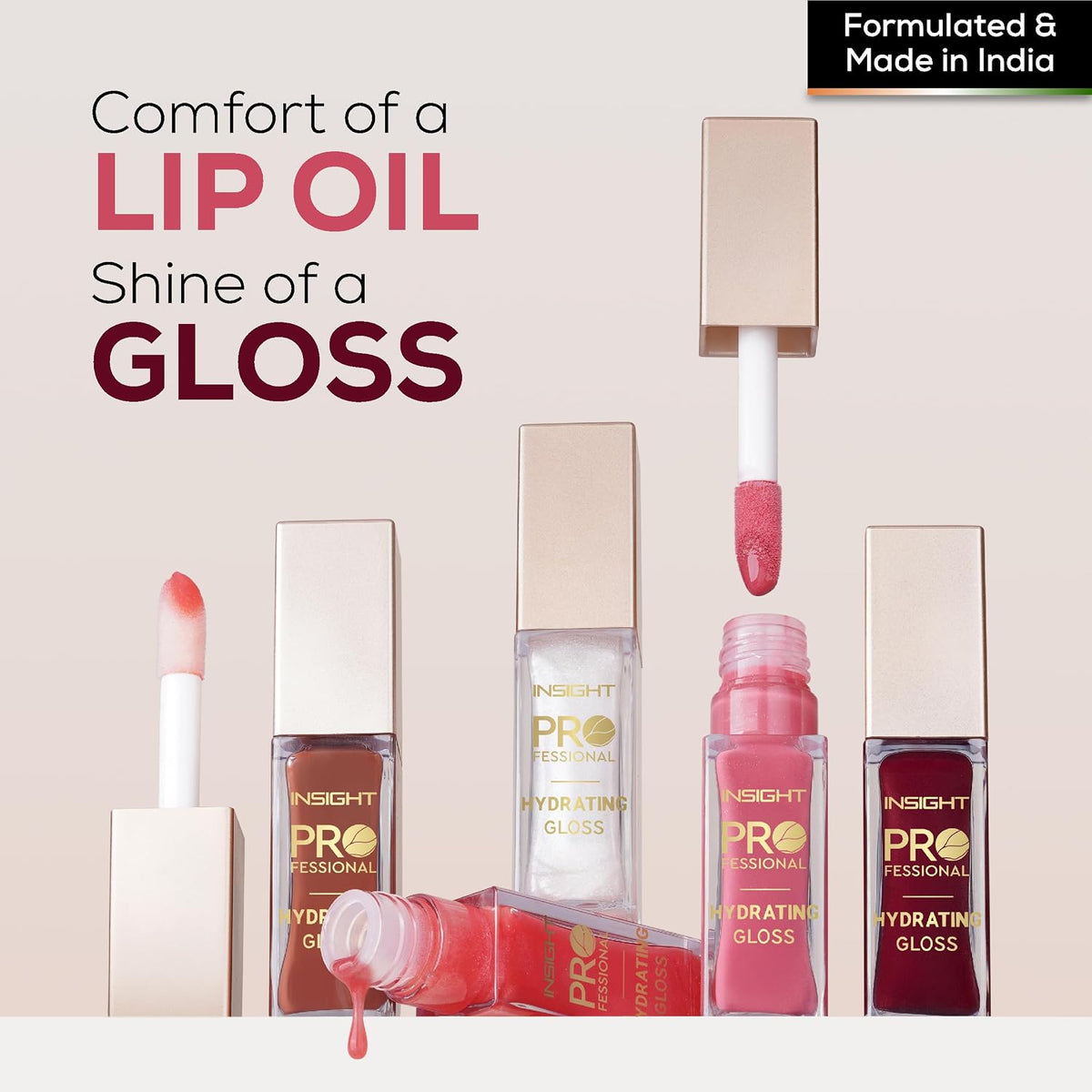 INSIGHT Professional Hydrating Lip Gloss - Iced Latte | Non-Sticky, Long-Lasting Moisture & Shine | Infused with Vitamin E & Coconut Oil | Sheer, Glossy Finish | For Soft, Plump Lips (10g) (Pack of 2)
