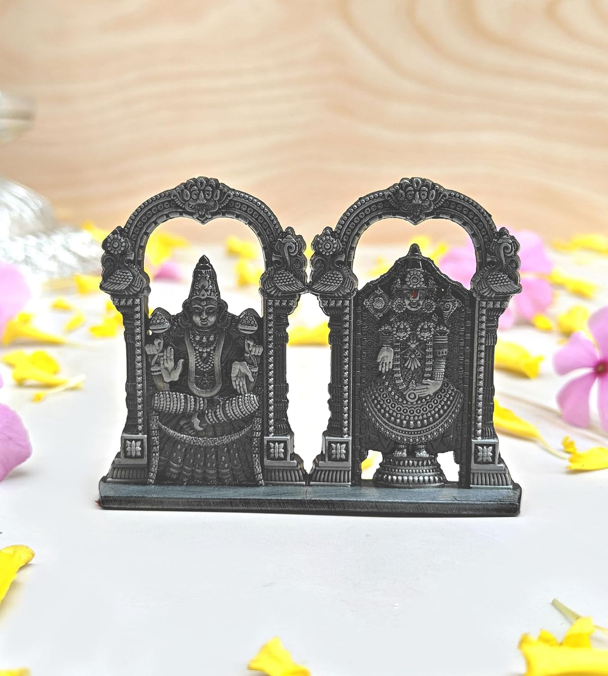 SHINDE EXPORTS Venkateshwara Swamy Tirupati Balaji Padmavati Devi Goddess Idol (Grey)