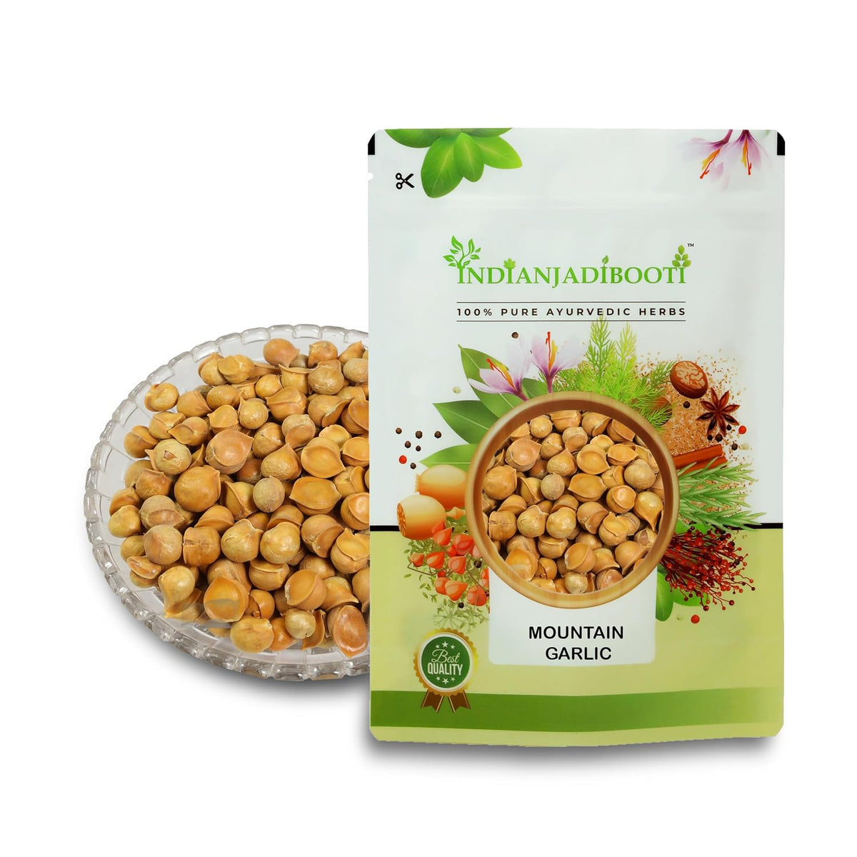 IndianJadiBooti Kashmiri Lehsun (250 grams pack) | Fresh & Natural, Premium Single Clove Snow Mountain Garlic | Allium Sativum for Cardiovascular Support, Immune Resilience & Culinary Warmth