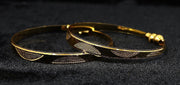 NMII Brass with Gold Plating Bangle Bracelet Set (Pack of 2)
