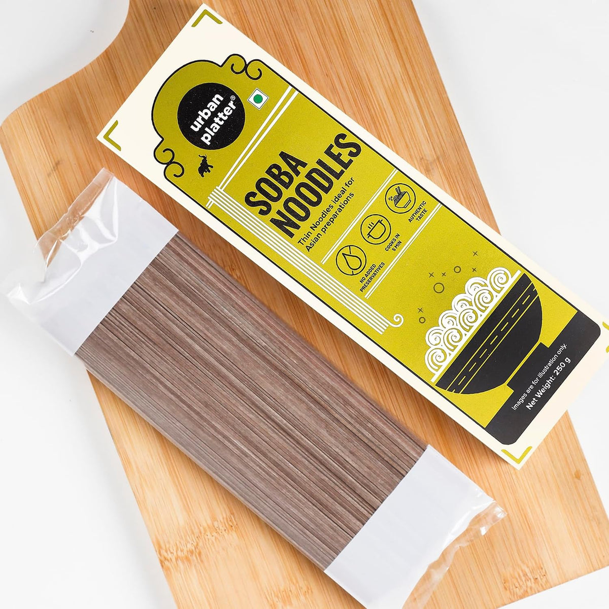 Urban Platter Soba Noodles, 250g (Thin Buckwheat Noodles, Ideal for Asian Preparations, No Added Preservatives)