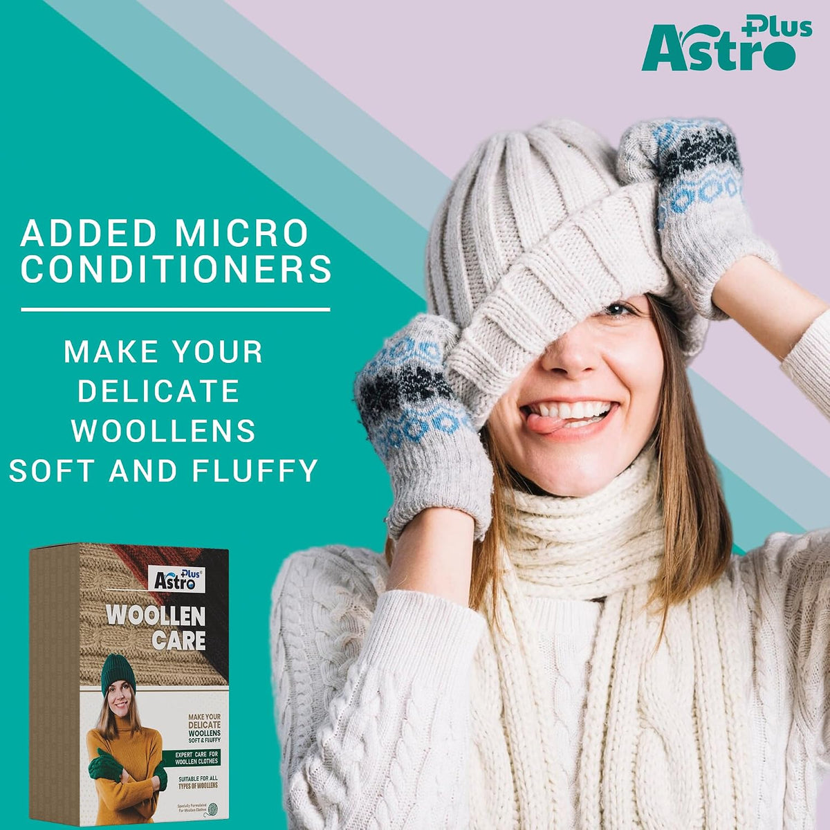 Astro Plus Woolen Care Liquid – Gentle, Eco-Friendly Wool Washing Liquid for Soft, Fresh, and Long-Lasting Wool Garments (5 Pouch x 40 ml each)