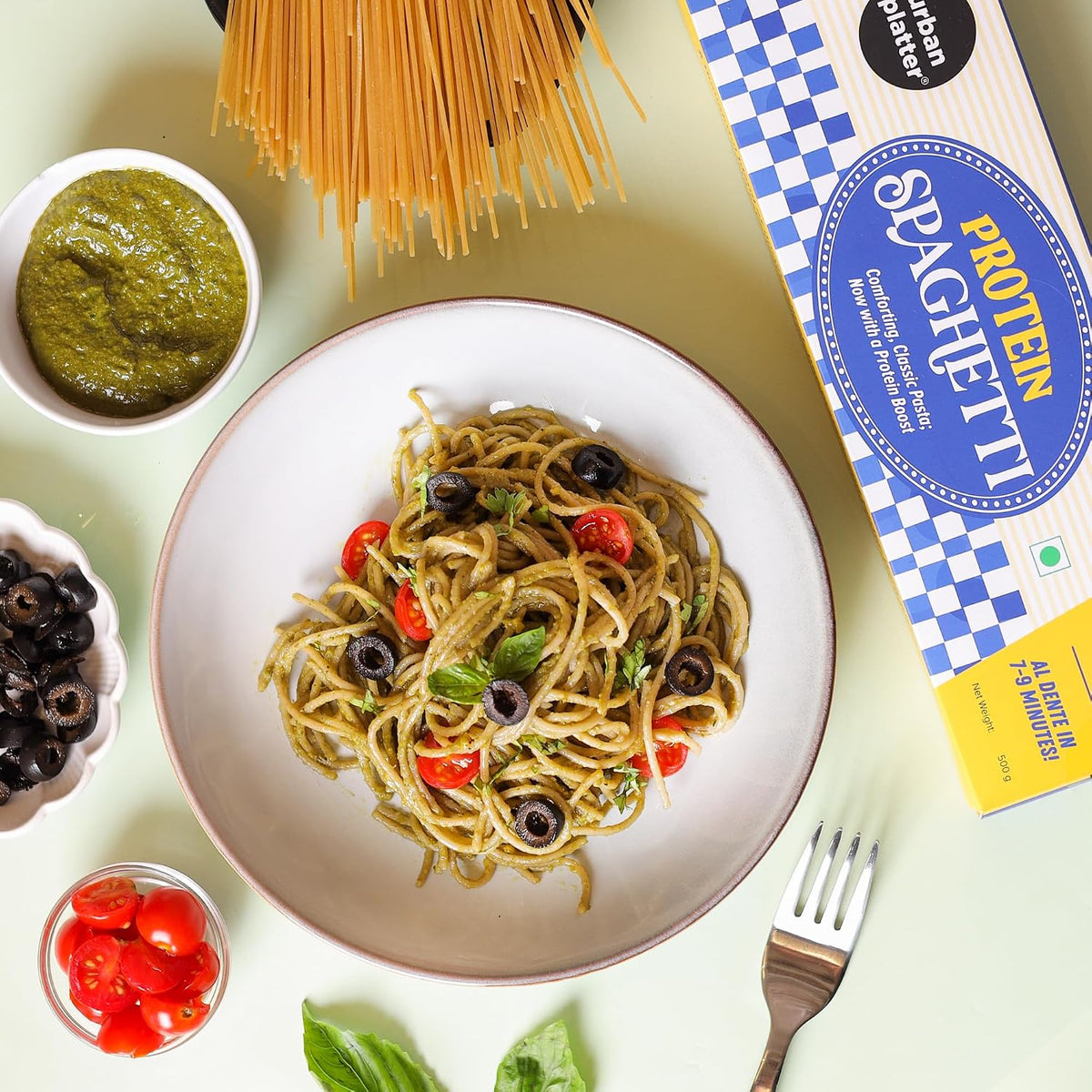 Urban Platter Protein Spaghetti, 500g (Zero Maida, Durum Wheat & Barley Flour Pasta, Plant Protein, High Fiber)