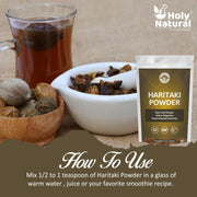 Holy Natural Haritaki Powder for Digestion and Natural Bowel Cleansing, Raw Fruit Powder, 454 gm