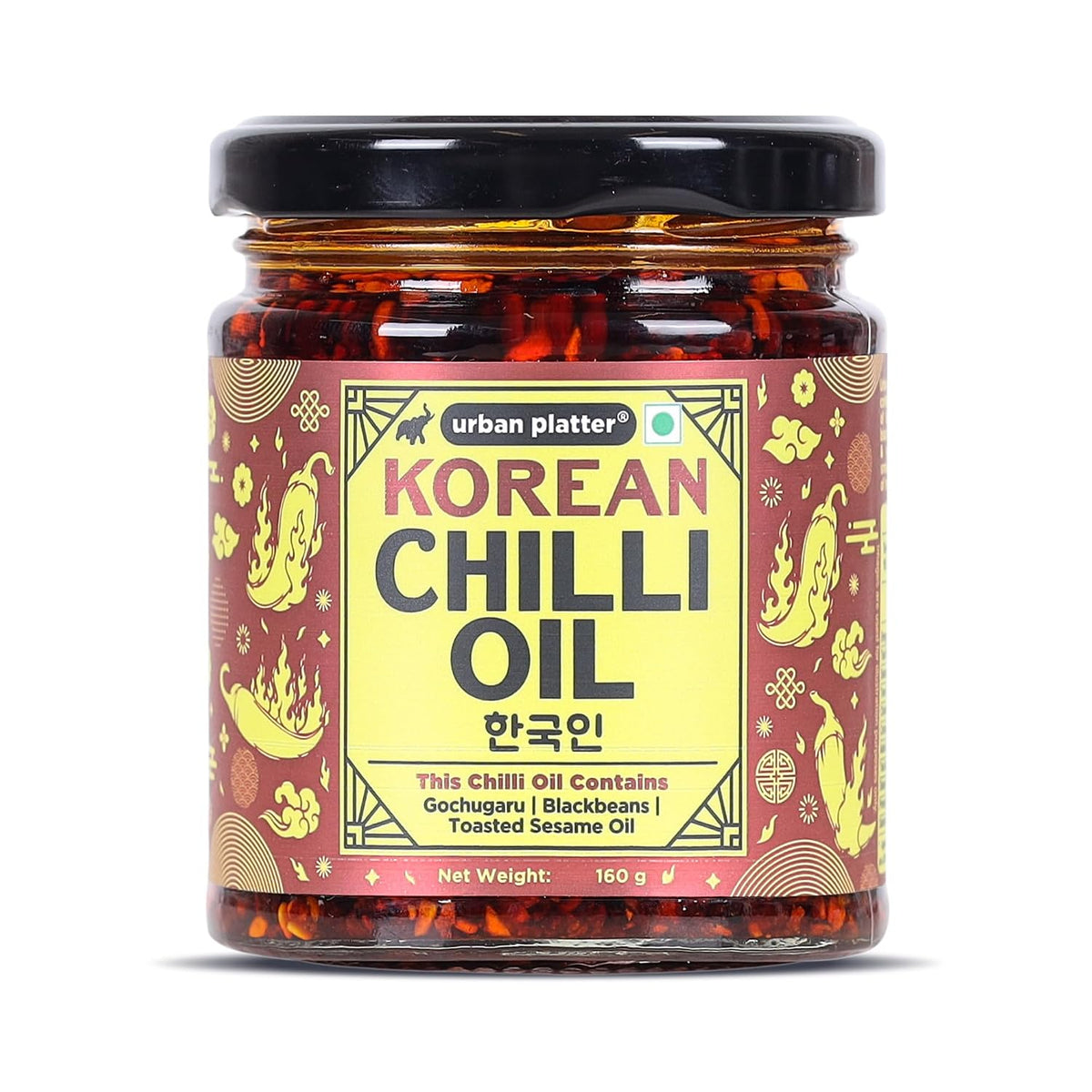 Urban Platter Korean Chilli Oil, 160g (Made with Gochugaru Chilli Flakes)