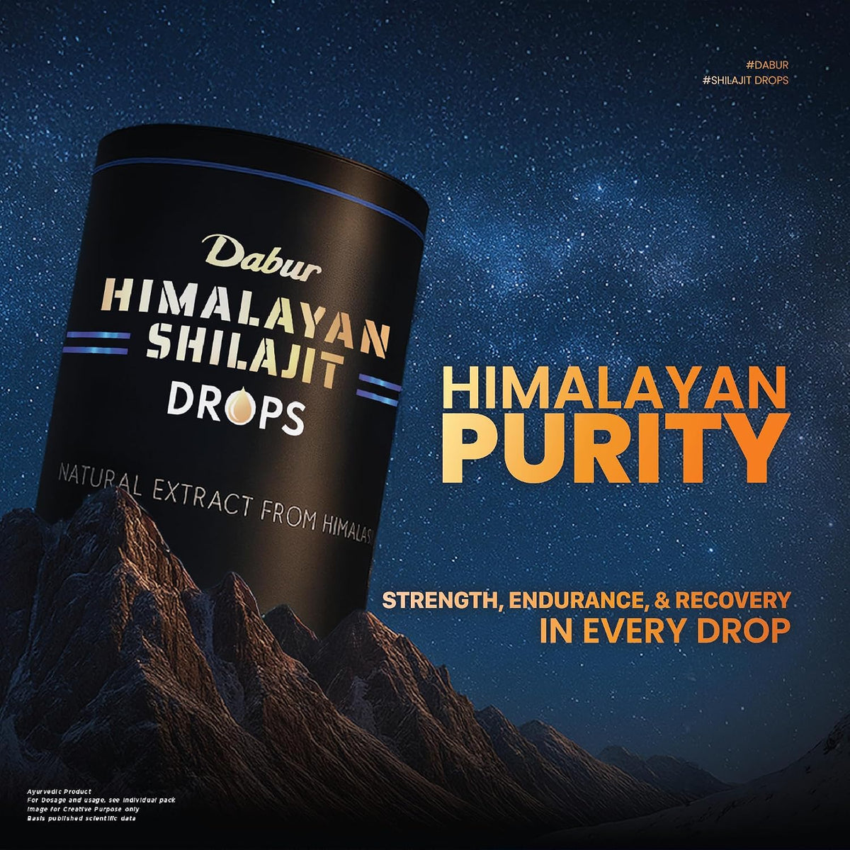 Dabur Himalayan Pure Shilajit Drops - 30ml | Rich in Fulvic acid | Natural extract from Himalayas | 100% Pure Shilajit | Boosts Stamina And Energy | Builds Immunity