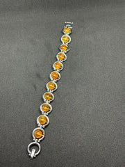 RUDRADIVINE Elegant Citrine Stone Bracelet for Men & Women | Premium Crystal Link Bracelet