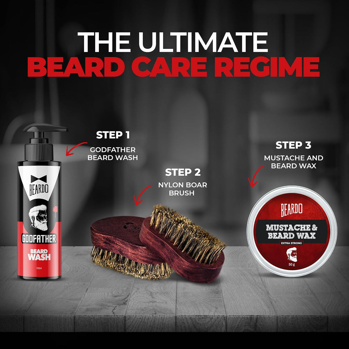 Beardo Beard and Mustache Wax, 50 gm | Beard Wax for Beard & Mustache Styling | Long Lasting Extra Strong Hold Wax for Men | Beard Hair Wax for Smooth, Shiny & Healthy Beard