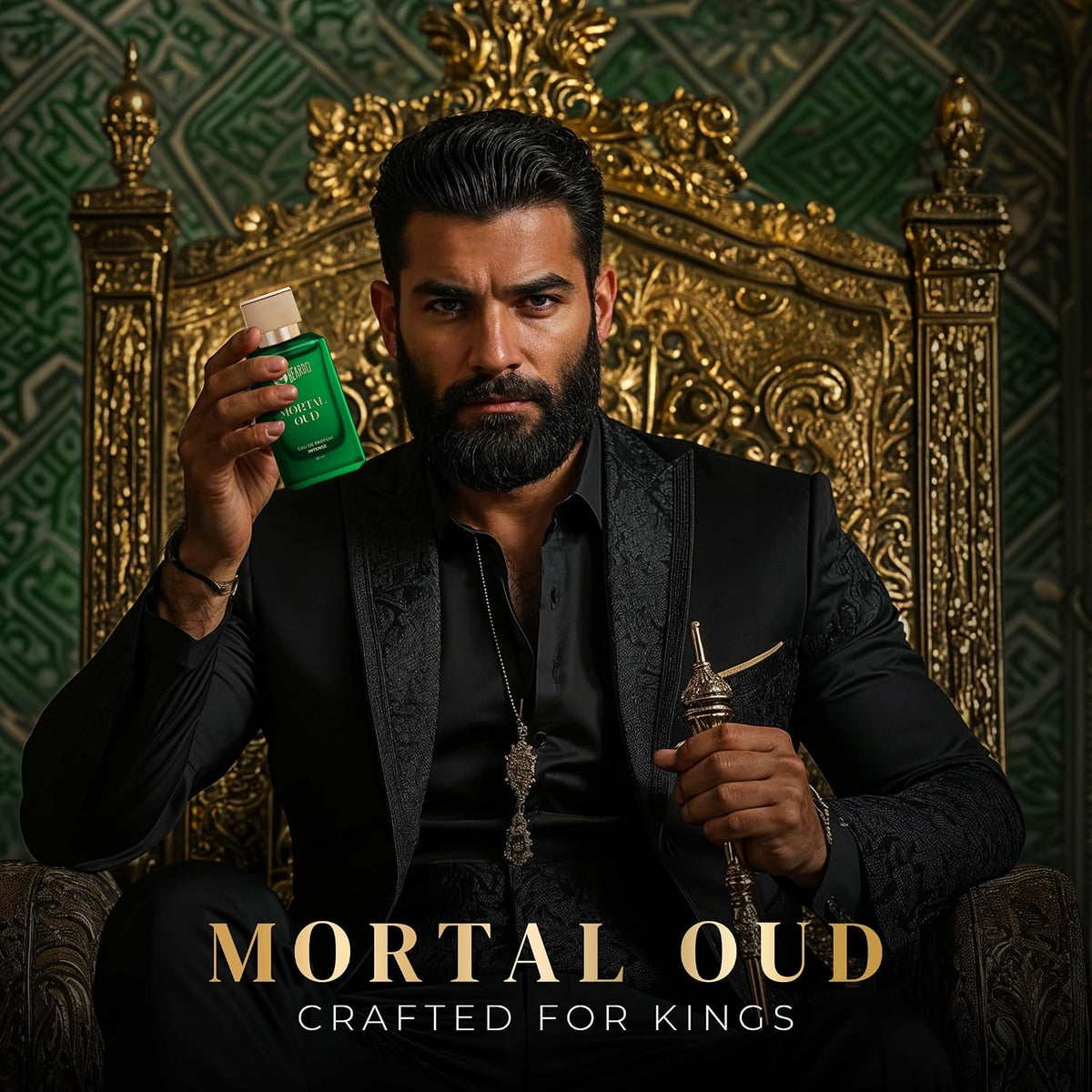 Beardo Mortal Oud Perfume for men 80ml | Oriental, Earthy scent with Honey, Citrus, Patchouli & Sandalwood notes | Long Lasting Premium Mens Perfume | All Season Eau de parfum for Men | Gift for Husband | Gift for Boyfriend | Gift for Men