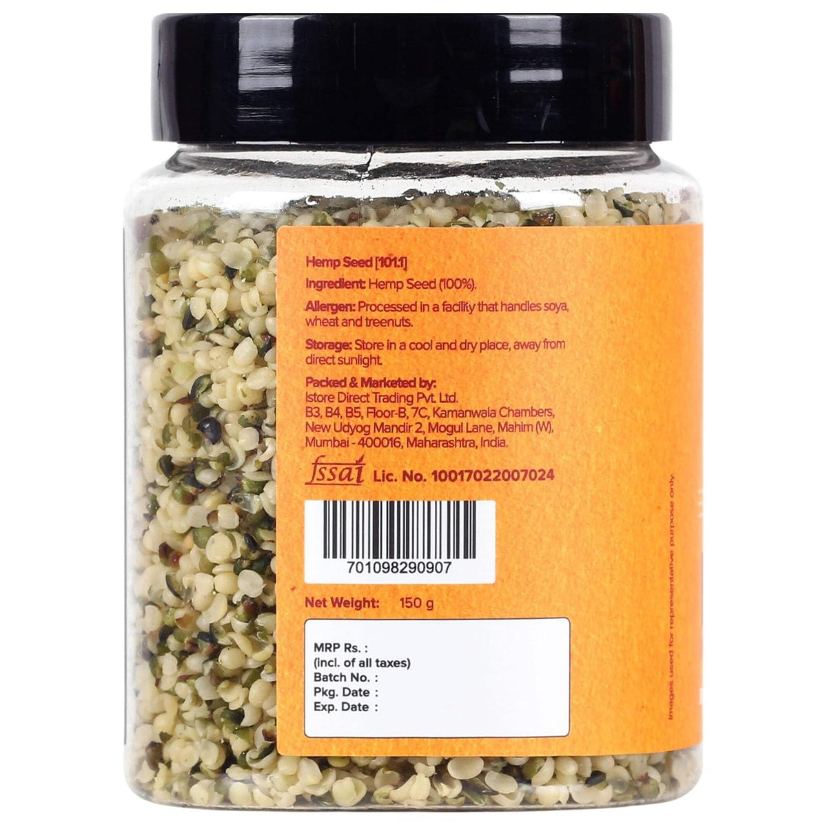 urban platter Hemp Hearts, 150G (Hulled Hemp Seeds,High In Protein,Rich In Fibre,Nutty & Crunchy,Allergen-Free Superfood,Garnish Or Add To Smoothies, Sauces, Dips, And Marinades,Plant-Based Protein)