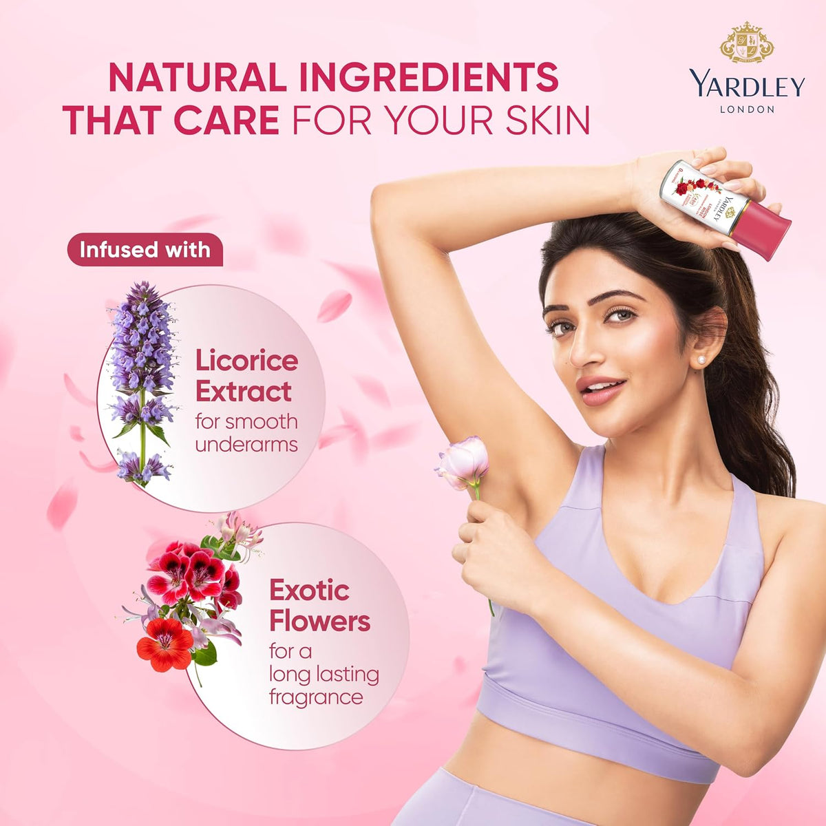 Yardley London London Rose Roll On Deodorant for Women 65ml